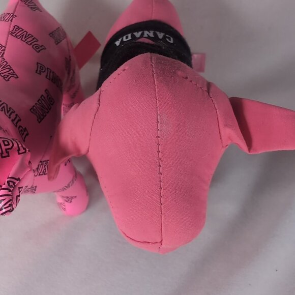 2 Victoria's Secret PINK Dog Plush Mini Stuffed Animal Canada Sweater RARE HTF - Picture 7 of 15